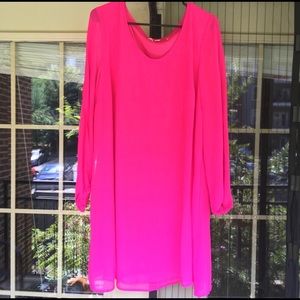 Hot pink split sleeve dress